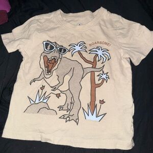 GAP Cream Dino Graphic Tee with Blue & Brown Accents
